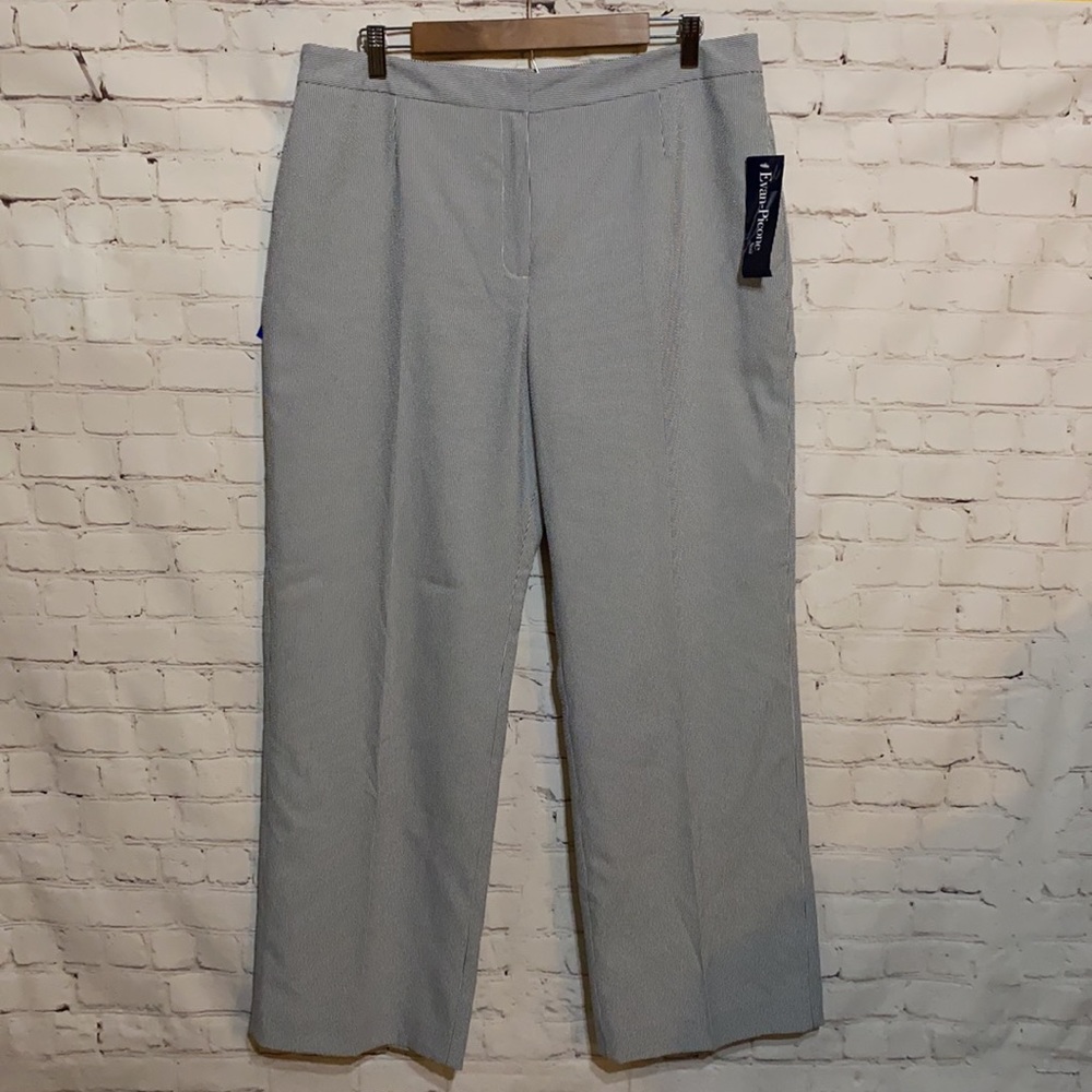 Evan-Picone Gray and White Striped Womens Pants  Size 14